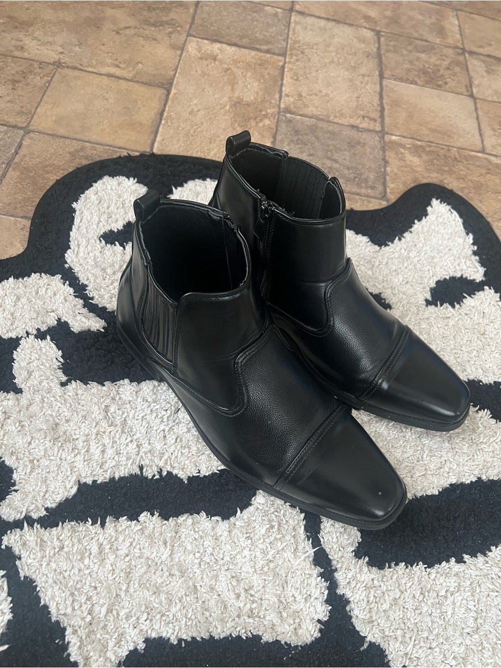 Men's Black Leather Chelsea Ankle Boots - Sleek Zip Design